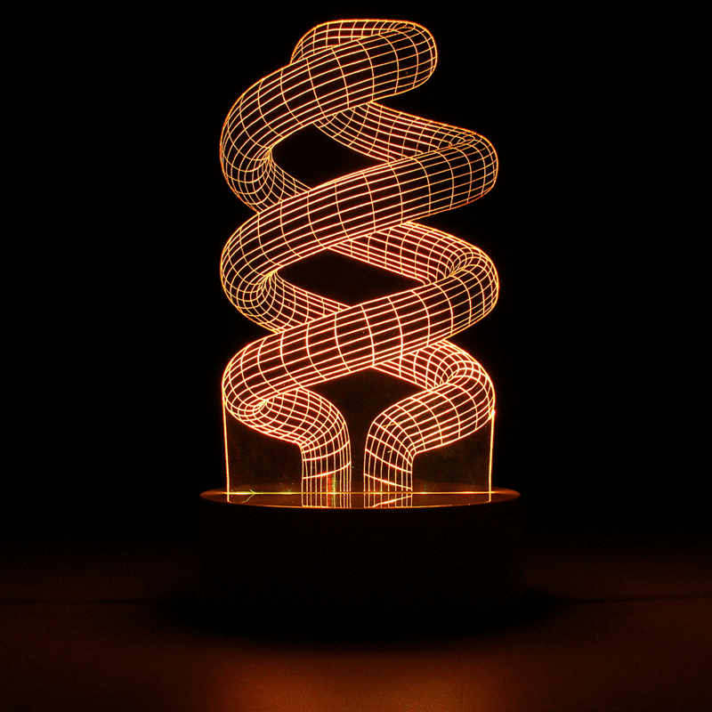 Forme Spirale Noël Nuit Usb Couleur Lampe Cadeau Rgb Led Changeant Contrôleur Lumière De 3d Table24 Clés nO8mNv0w