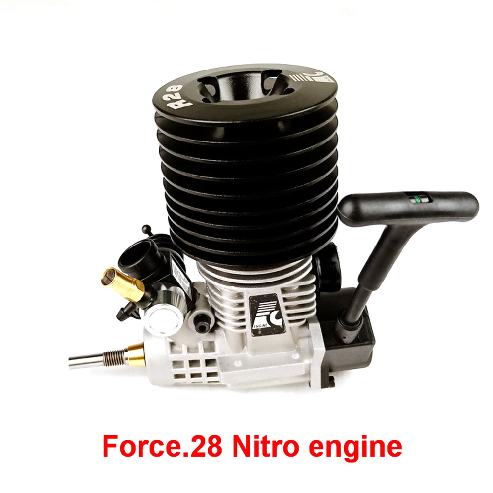 Force.28 Metal Exhaust Hand Pull Starter Engine For 1/8 Gas RC Car Parts
