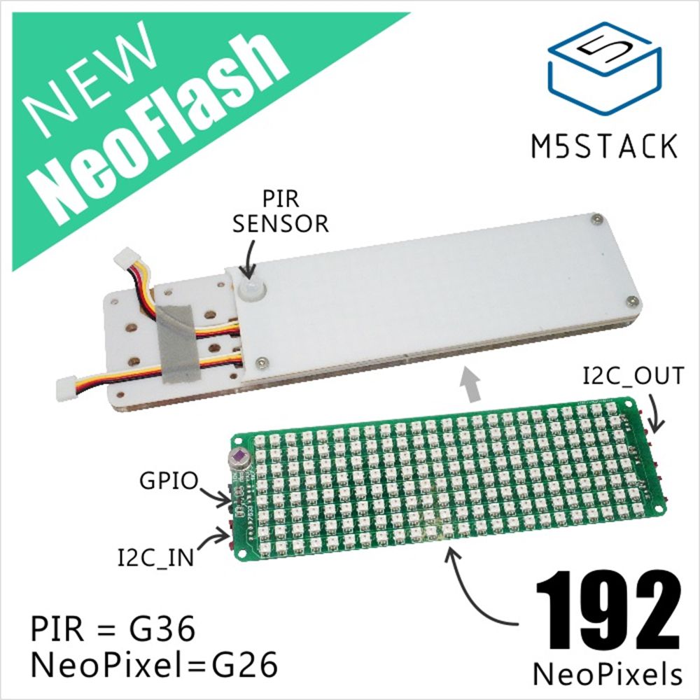 M5Stack,NeoFlash,Acrylic Light Board,Light Board,NeoPixels,PIR Sensor