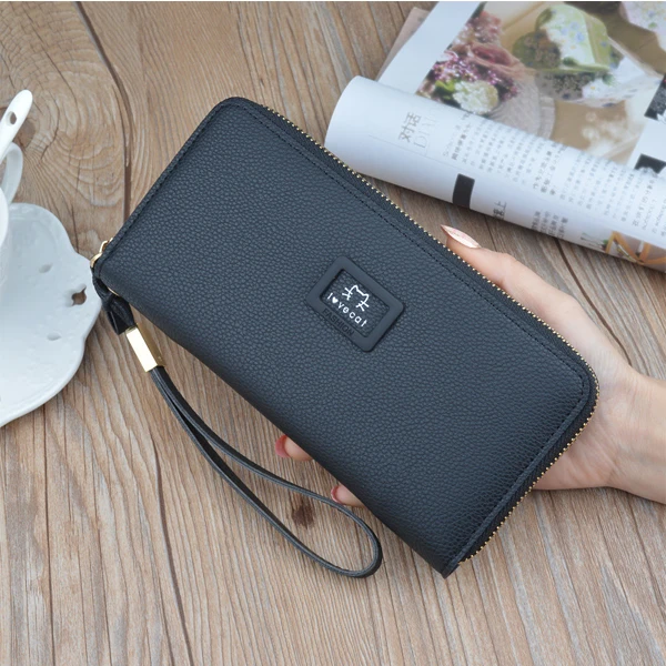 Women long section zipper multifunction card with high capacity
