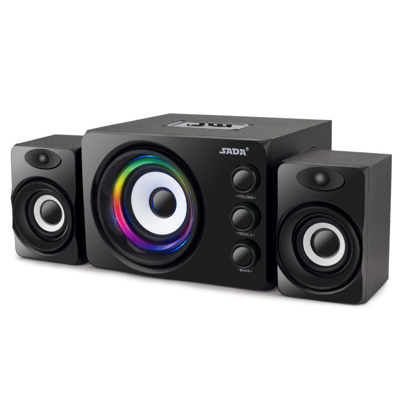 Sada D 206 Bilgisayar Hoparlor Led Colorful Kablosuz Bluetooth Hoparlor Kablolu Kumanda Hoparlor Vordeo
