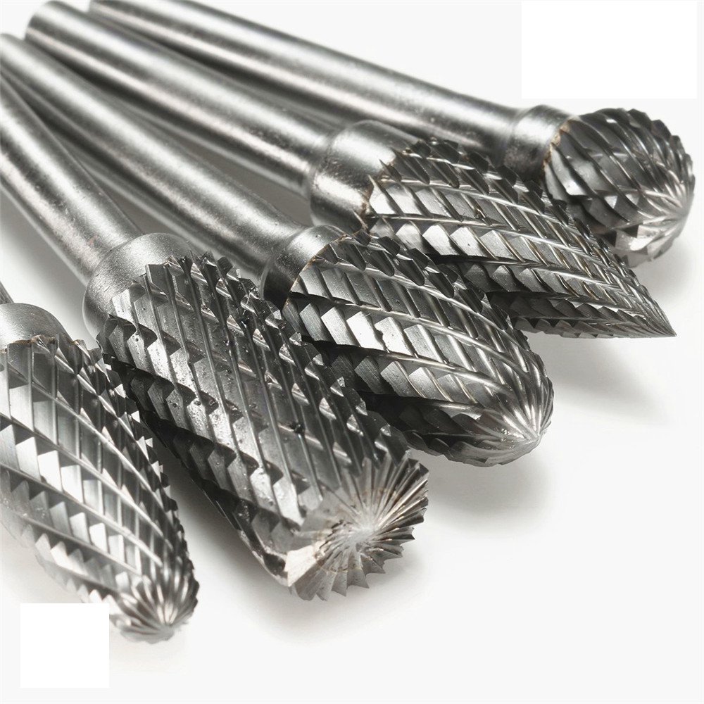 Drillpro RB13 5pcs 12mm Head Tungsten Carbide Rotary File Burr Die 6mm Shank for Rotary Drill