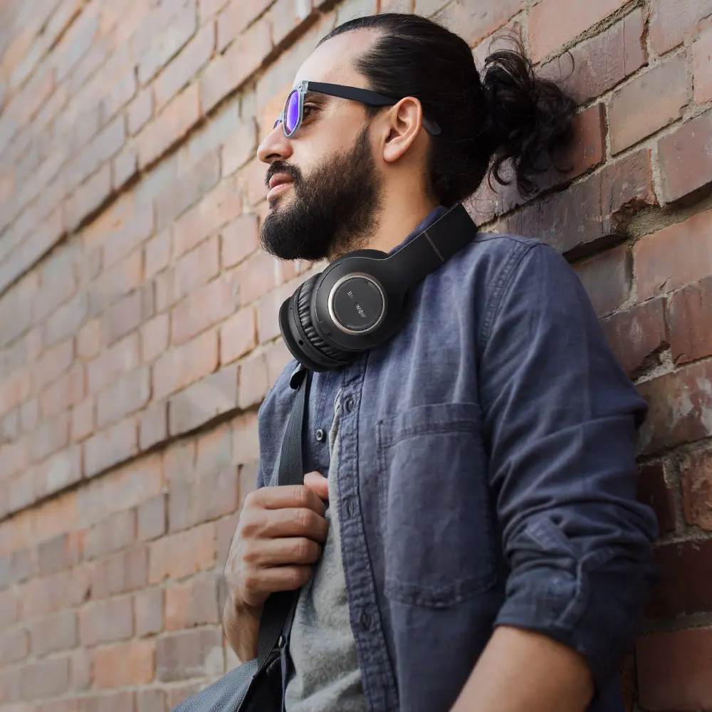 Blitzwolf® BW-HP0 Kablosuz Bluetooth Kulaklık Mic ile Taşınabilir Katlanabilir Aşırı kulak Stereo Müzik Spor Kulaklık