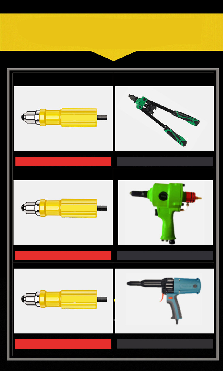 Drillpro Electric Riveter Nut Gun Riveting Tool Metal Cordless Riveting Drill Adapter Insert Nut