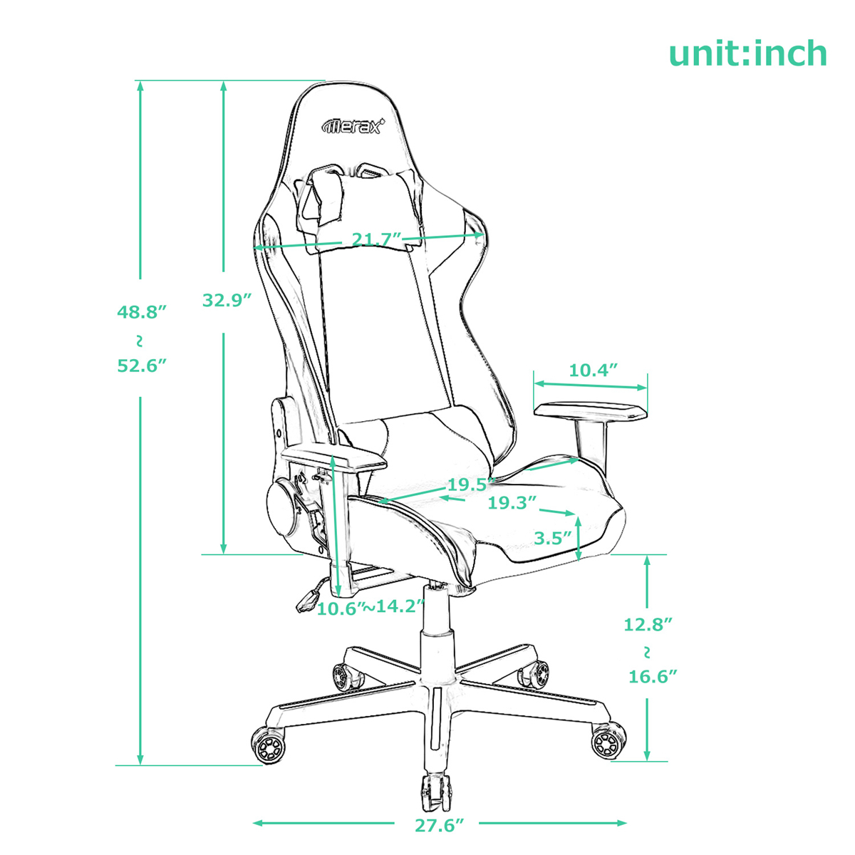 Merax Ergonomic Office Chair Gaming Chair Racing Style High Back