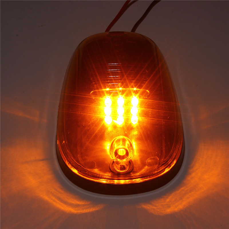 5pcs ovalada LED luces de techo de la cabina runing marcador de lente amarilla para el carro
