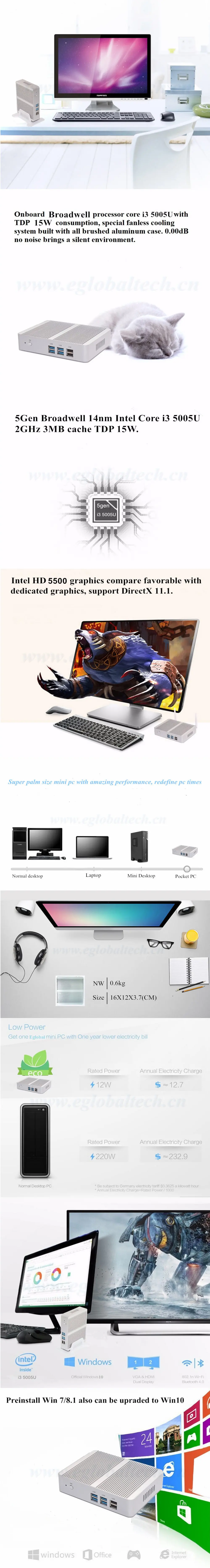 E Global M3 Mini Pc Intel Core I3 5005u 8 Gb 128gb 8gb 256gb Intel Hd