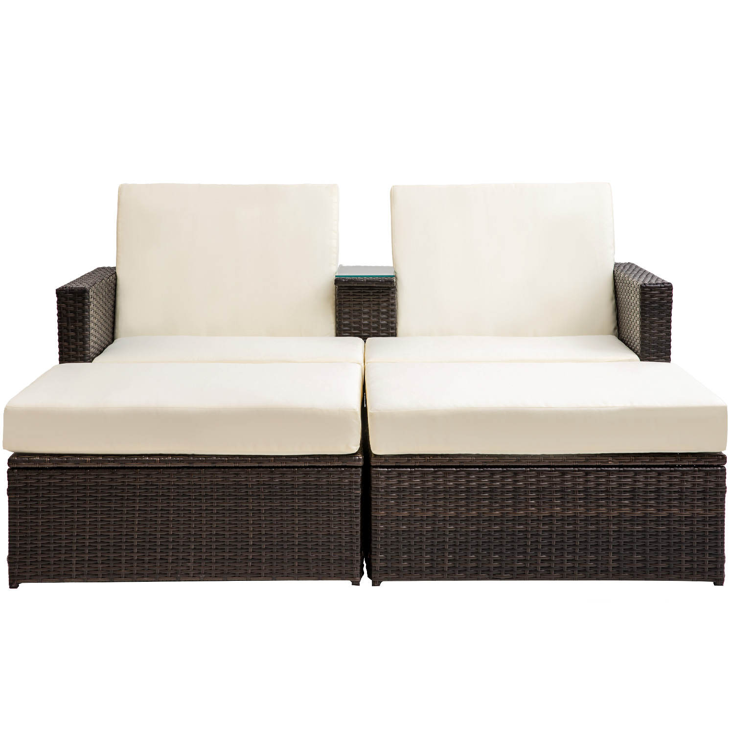 Merax 3 Pc Outdoor Rattan Patio Furniture Wicker Sofa Bed Sectional Lounge Furniture Set Domeikavos Vila Lt