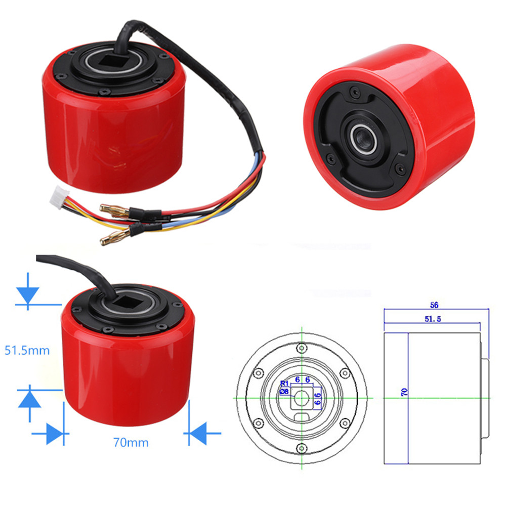 150W 24-36V 0.3A Brushless Motor for DIY Electric Skateboard Wheel Scooter