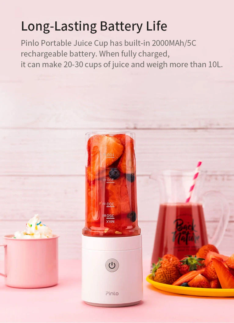Pinlo PL-B007W2W Portable USB Electric Juicer 350ml /70W Home Fruit Electric Mixer Small Electric Juicer Squeezer From Xiaomi Youpin