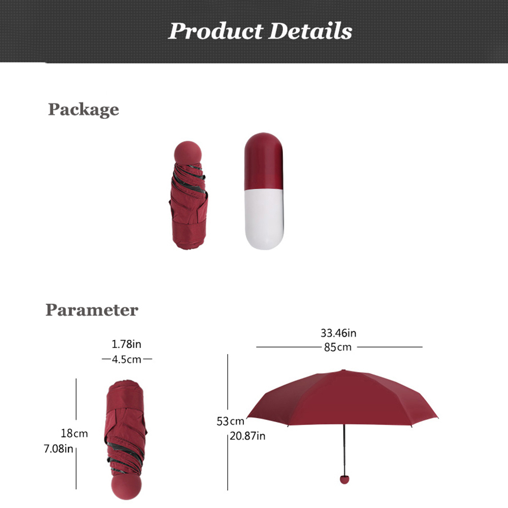 Honana HN-KU4 compressed mini pocket capsule umbrella ultra-light ultra-small waterproof UV rain umbrellas