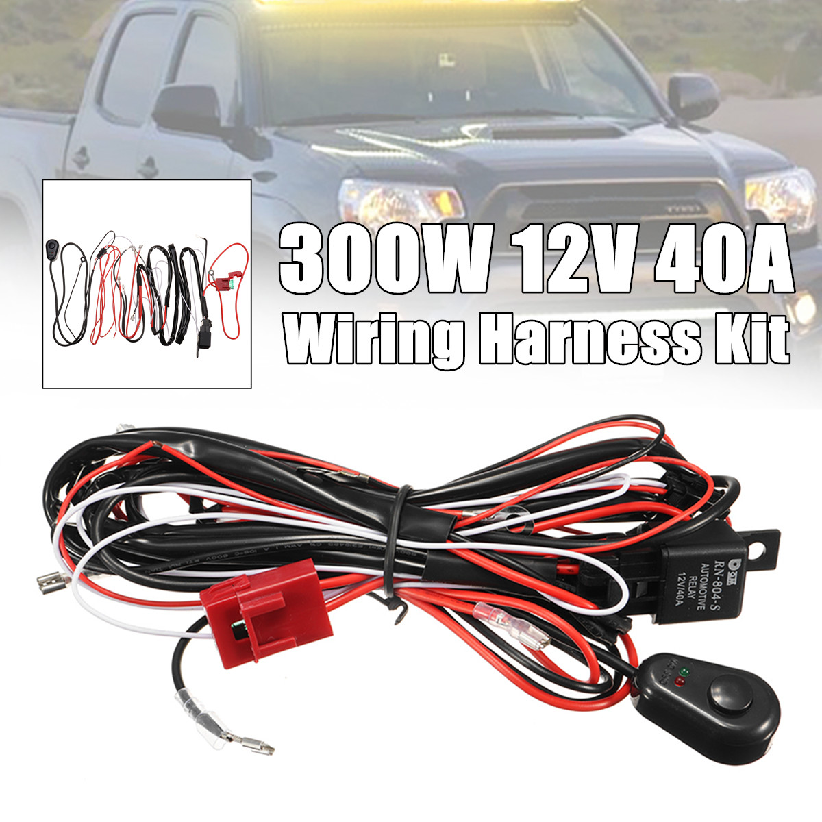 H3 55w Fog Light Wiring Kit With Fuse Switch 12v Free Shipping