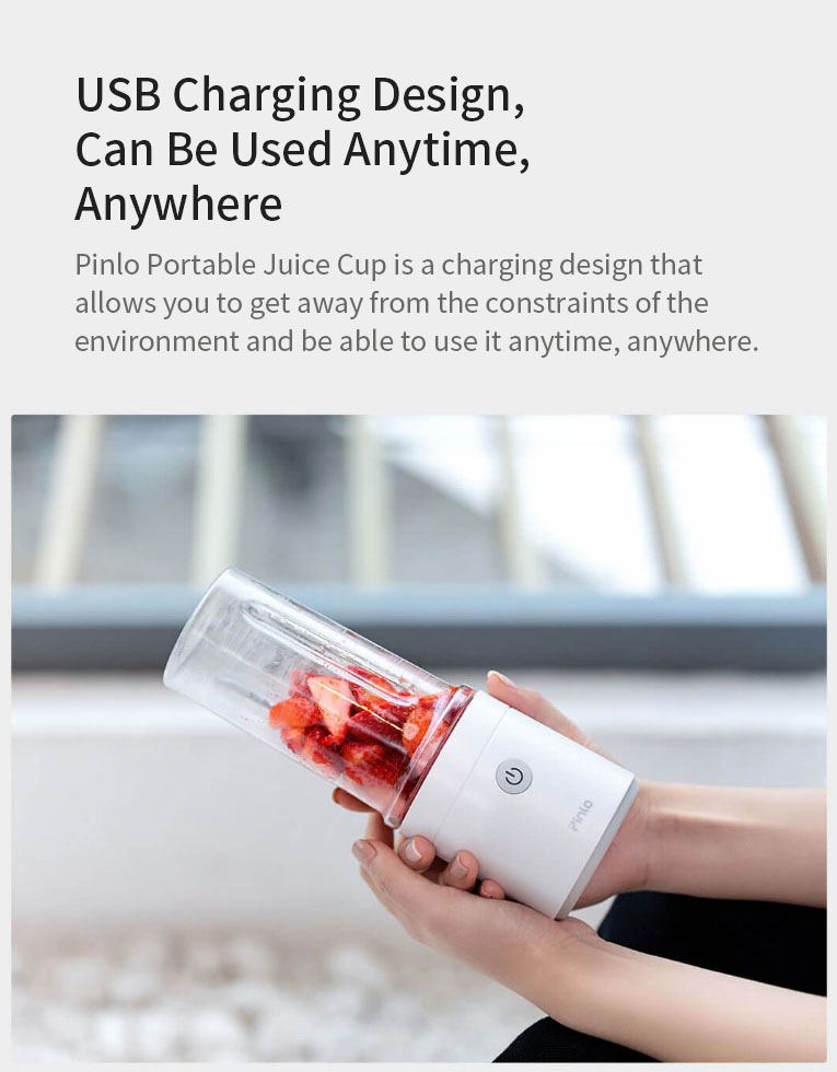 Pinlo PL-B007W2W Portable USB Electric Juicer 350ml /70W Home Fruit Electric Mixer Small Electric Juicer Squeezer From Xiaomi Youpin