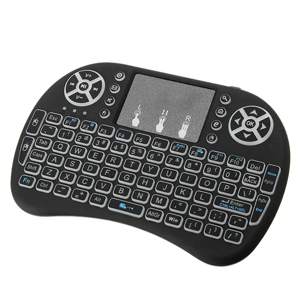 I8 2.4Ghz Mini Teclado Air Mouse Touchpad sem Fio Retroiluminado Branco I8 2.4Ghz Mini Teclado Air Mouse Touchpad sem Fio Retroiluminado Branco