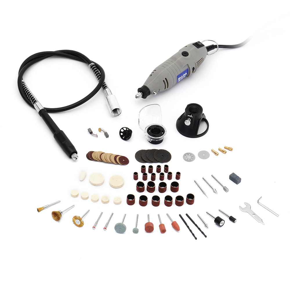 HILDA JD3323C 220V 150W Variable Speed Electric Grinder with 91pcs Accessories Mini Rotary Tool Dr