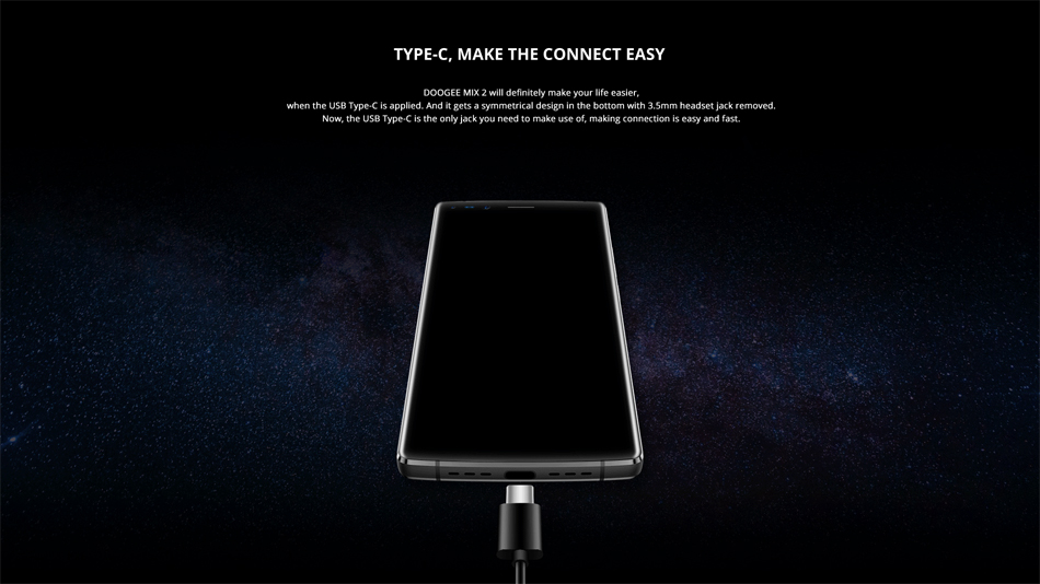 DOOGEE MIX 2 5.99 Inch Facial Recognition 6GB RAM 64GB ROM Helio P25 Octa-Core 4G Smartphone