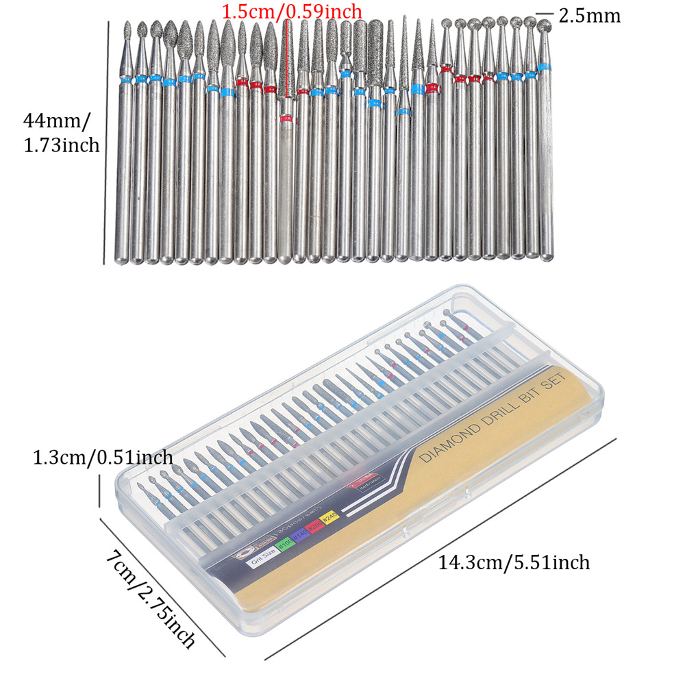 Diamond nail drill bits