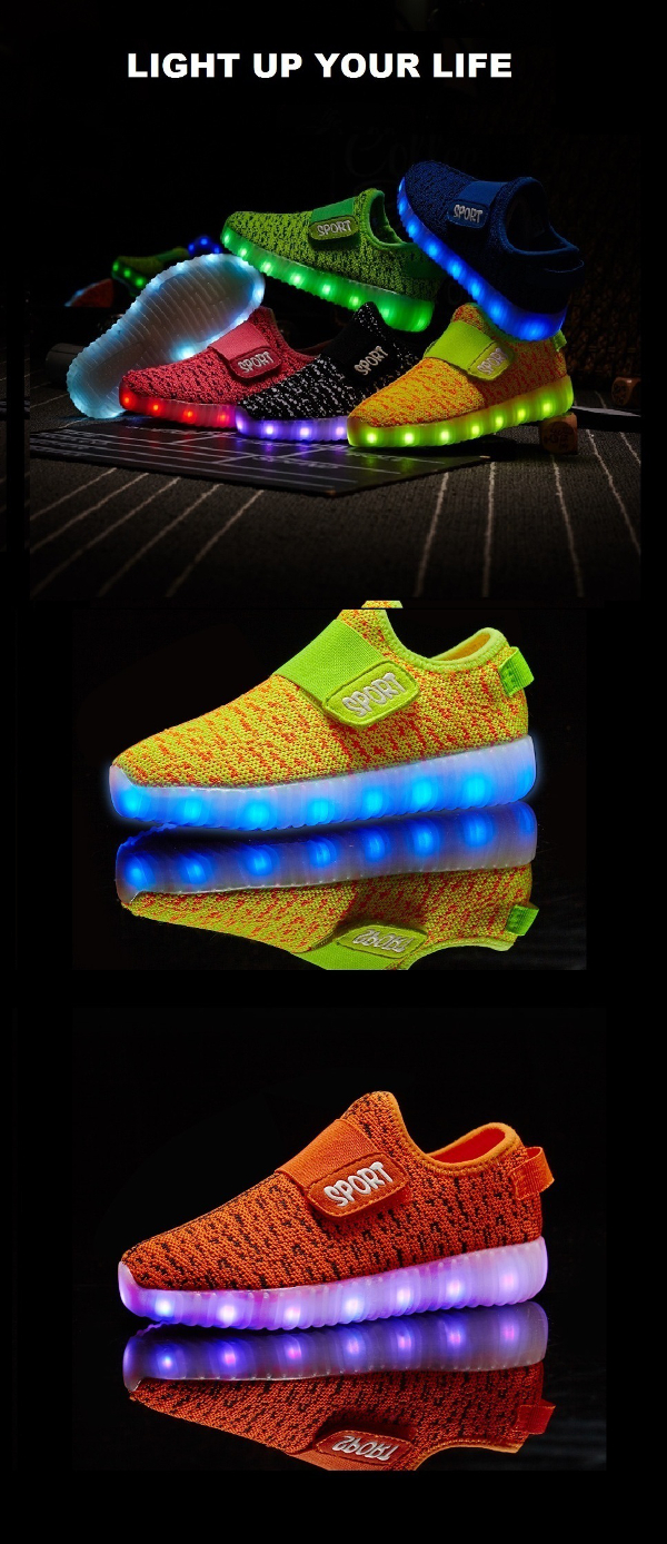 Schuhe USB Leichte Leichte Sneakers leichte Colorful Kinder LED 4L3jq5AR