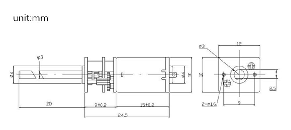 20MM-N20 6V 30rpm 12V 100rpm DC Gear Motor