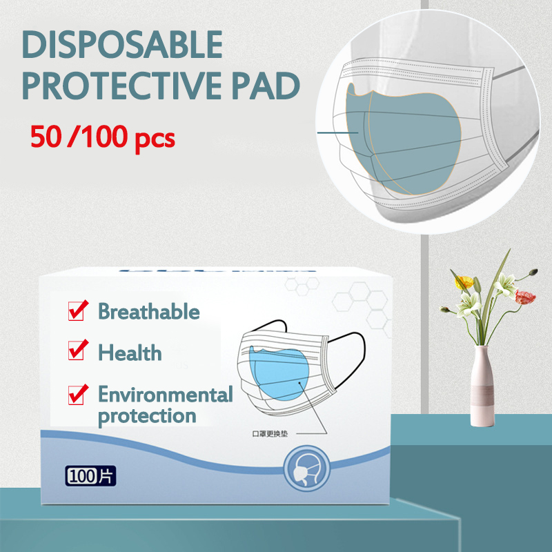 50 / 100Pcs Coussinets de masque jetables Filtre respirant respectueux de la peau Remplacement imperméable à la poussière Haze Remplacement DIY Masque facial Pads