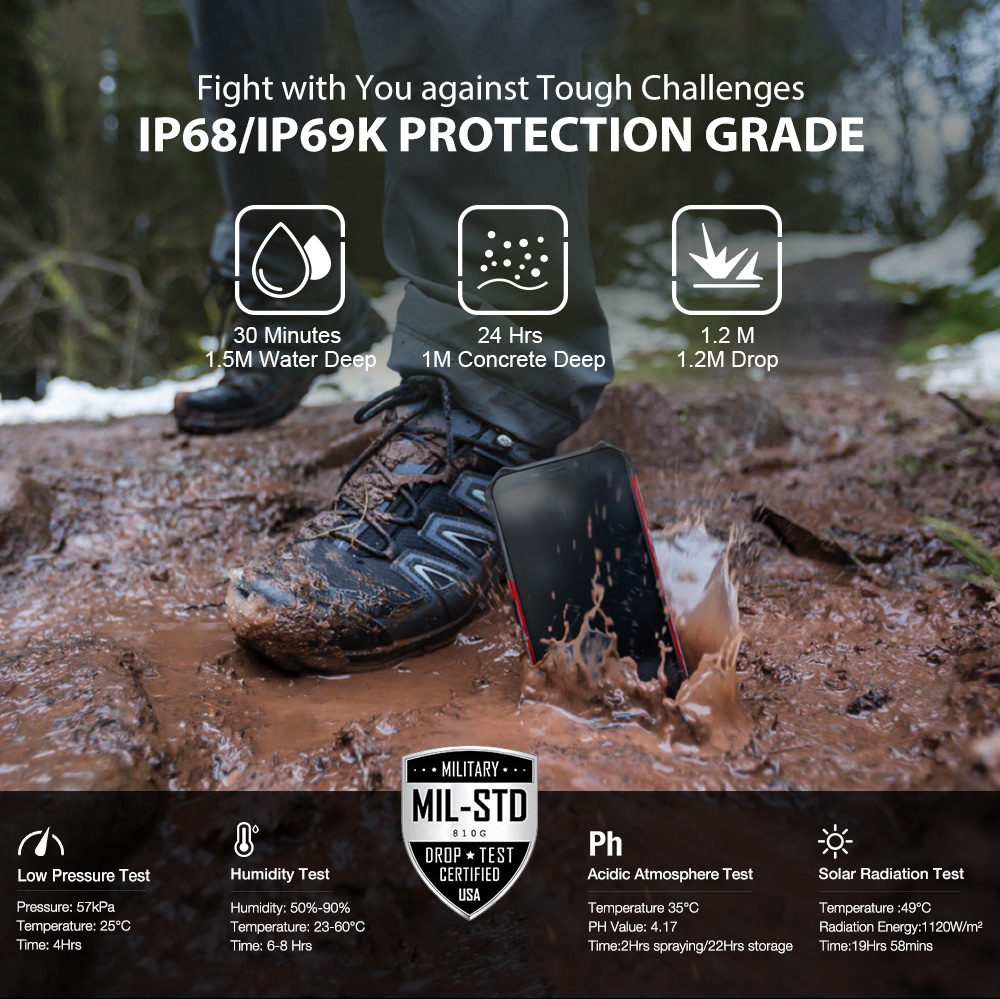 Ulefone ARMOR 3X,IP68 IP69K Waterproof,MT6580 Quad core,2GB RAM 32GB ROM,5000mAh Battery