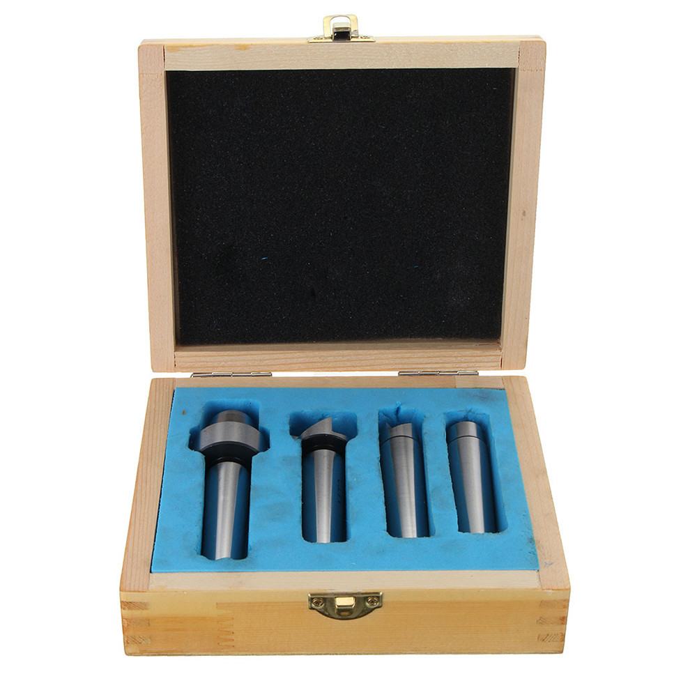4pcs MT2 Wood Lathe Live Center Set MT2 Arbor For Wood Turning Tool With Wooden Case