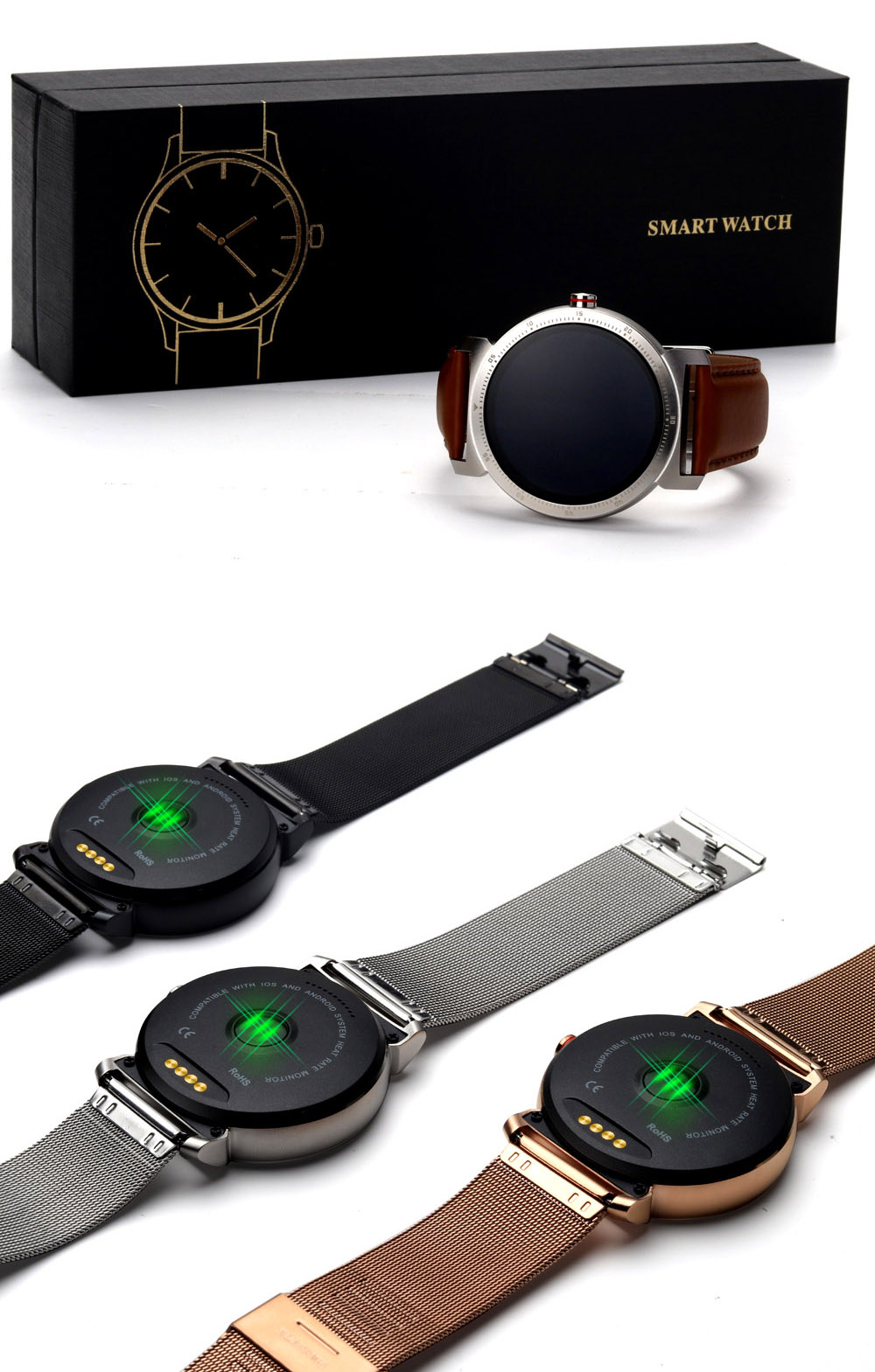Bakeey K88H Plus Narrow Bezel Full شاشة قلب معدل رسالة Multi-sport التحكم عن بعد الة تصوير ذكي Watch