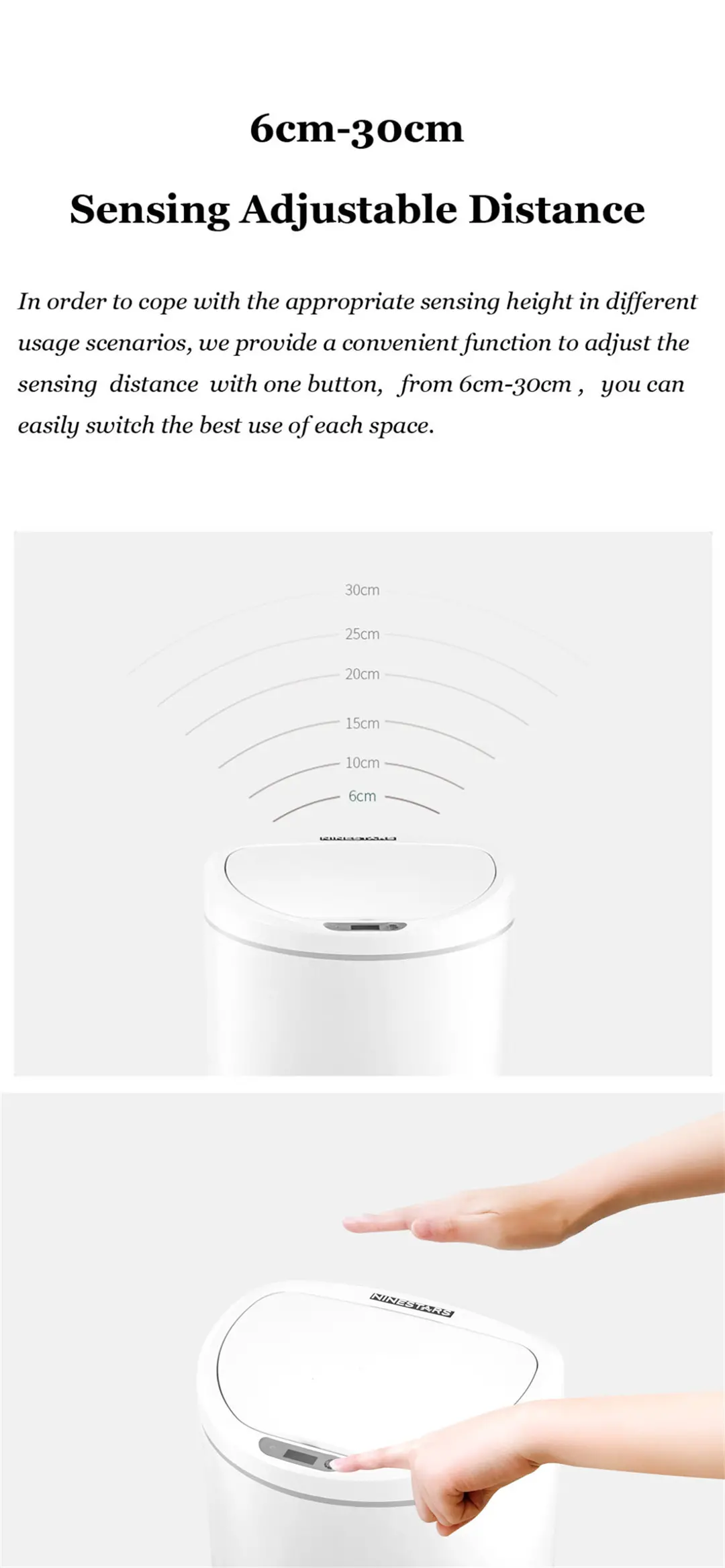 Xiaomi NINESTARS Thùng rác cảm biến thông minh có thể tự động cảm ứng Thùng rác Thùng giấy Im lặng Phòng khách cảm ứng Văn phòng Nhà trợ giúp thông minh