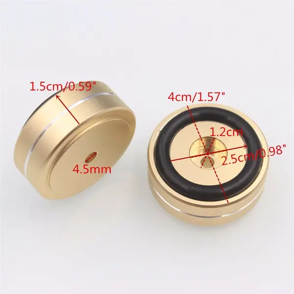 4pcs 40x15mm Isolation Speaker Stand Base Turntable Golden Feet Pad 4pcs 40x15mm Isolation Speaker Stand Base Turntable Golden Feet Pad