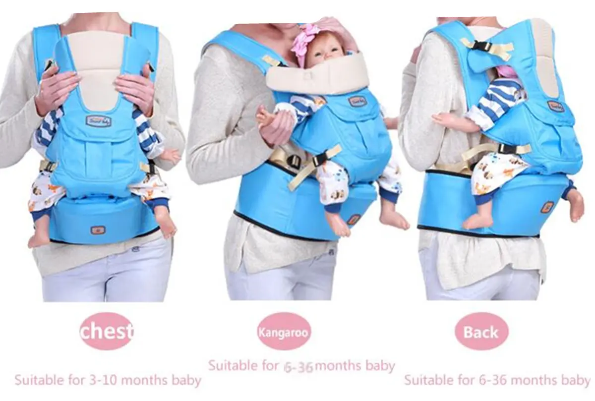 7 in 1 Adjustable Baby Infant Sling Carrier Breathable Comfortable Wrap Back Baby Carriers