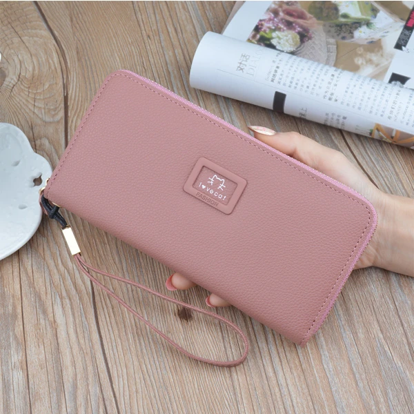 Women long section zipper multifunction card with high capacity