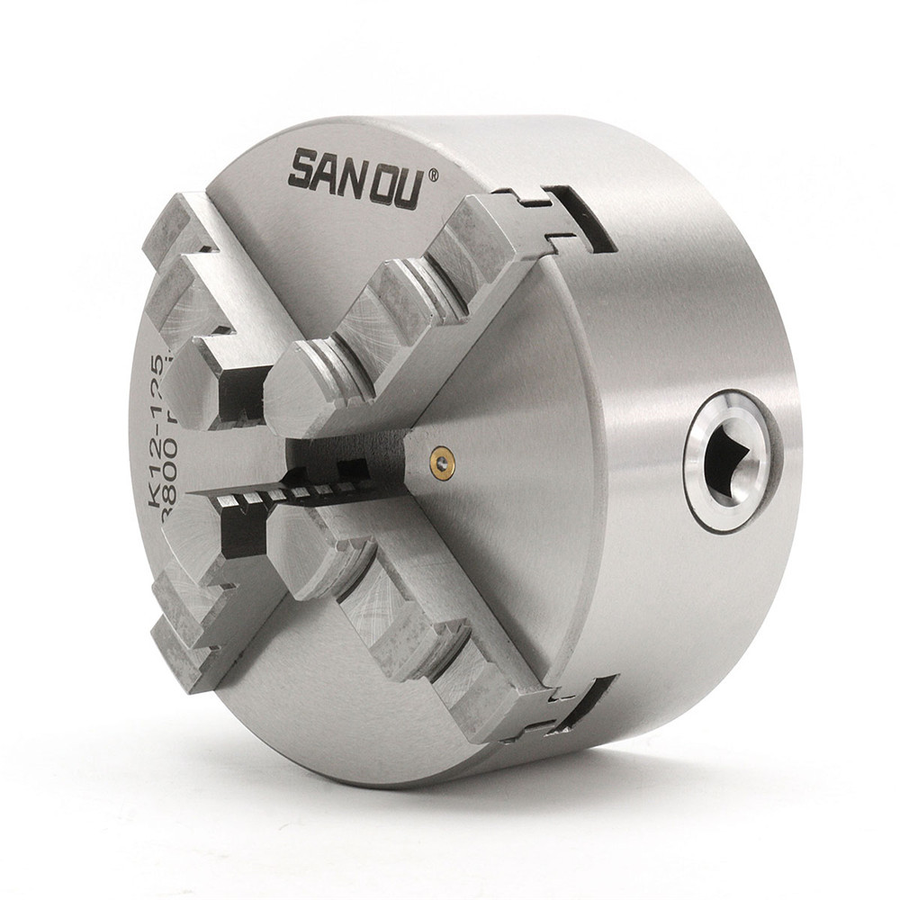 SANOU K12-125 125mm 4 Jaw Self Centering Lathe Chuck with Key