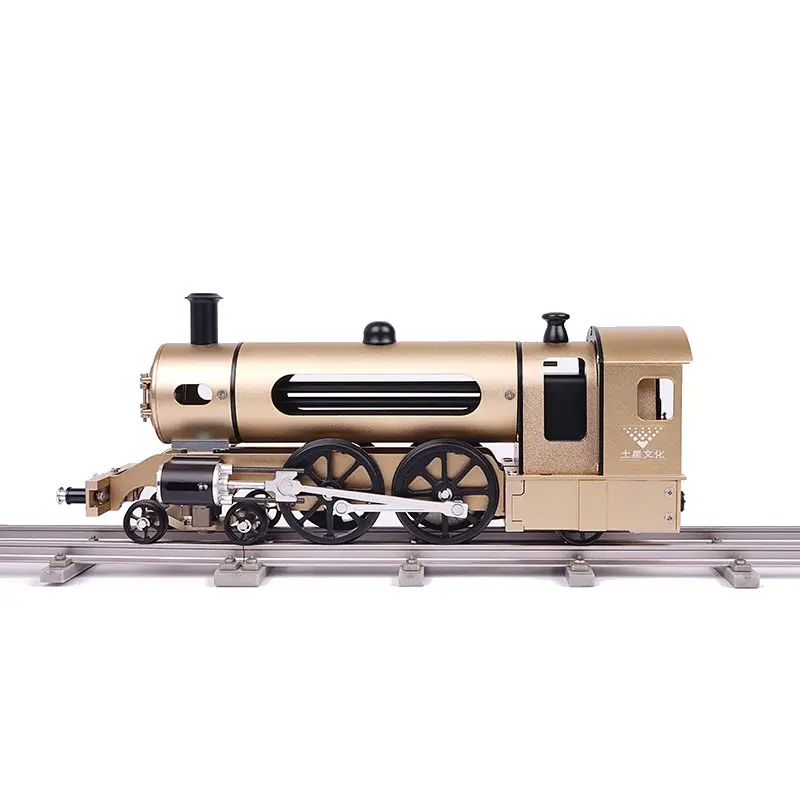 Teching Engine Steam Train Model With Pathway Full Aluminum Alloy Model Gift Collection STEM Toys