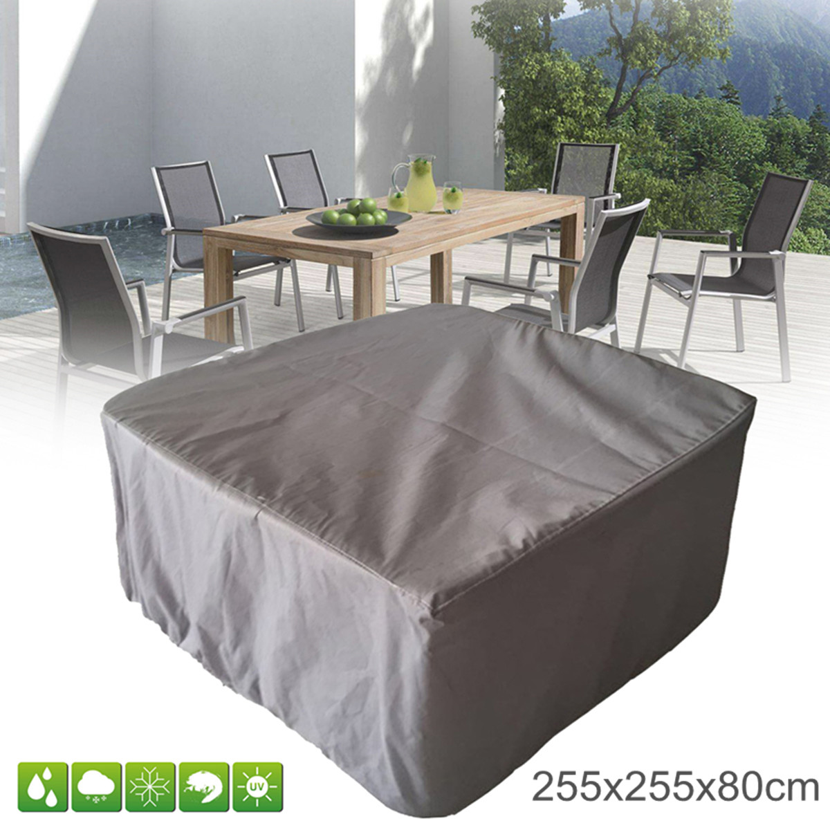255x255x80cm Bahce Yard Patio Masa Su Gecirmez Kapak Outdoor Mobilya Toz Barinagi Koruma Satis Banggood Com Alisveris Yapmak Turkiye