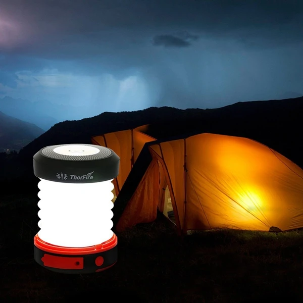 ThorFire Solar LED Camping Lantern USB Rechargeable Light for Outdoor Camping Hiking