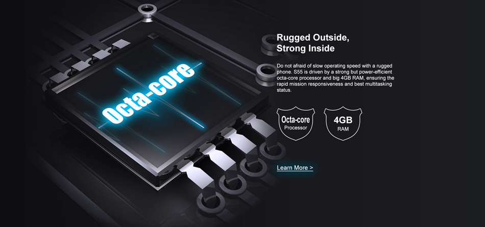 DOOGEE S55 5.5 inch IP68 Android 8.0 4GB RAM 64GB ROM MTK6750T Octa Core 4G Smartphone