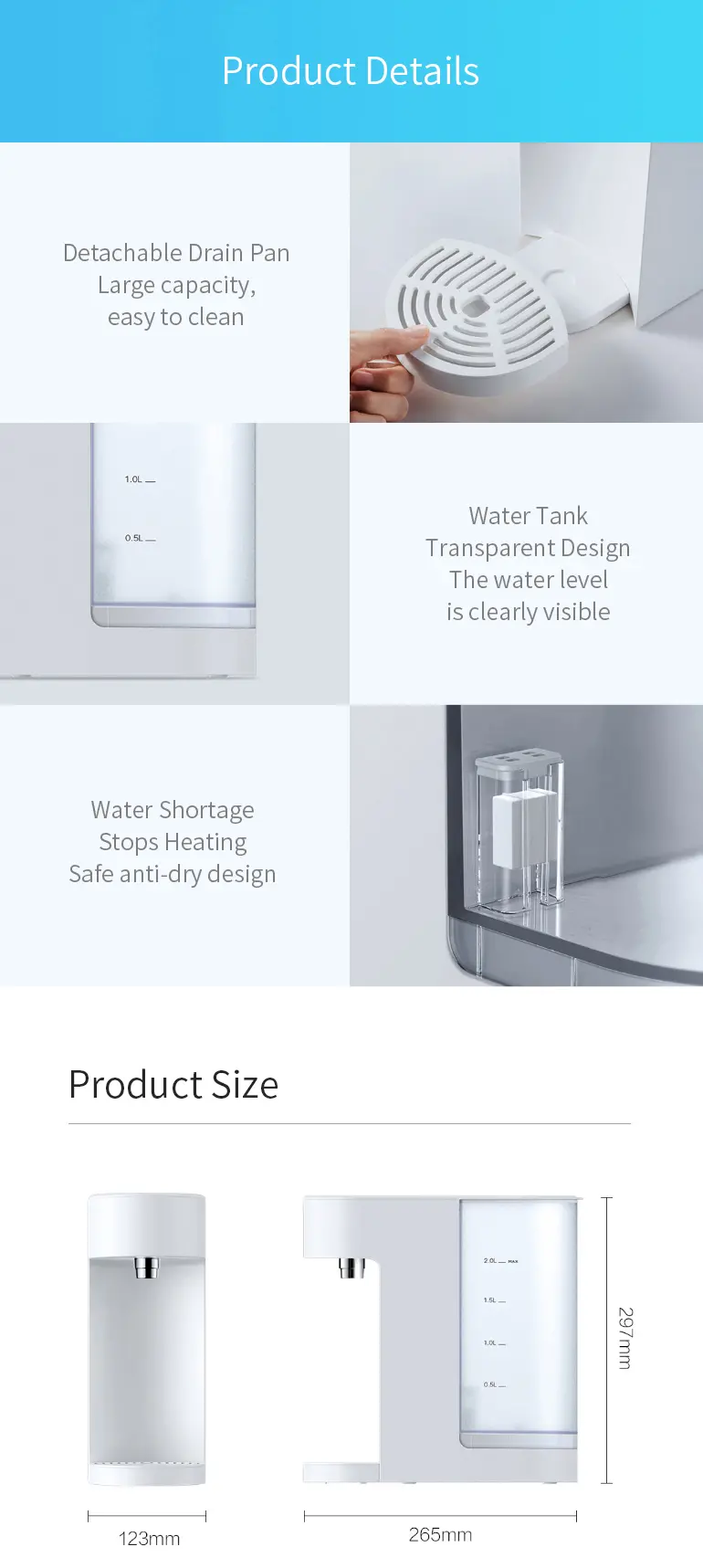 VIOMI MY-2 Fast Heating Water Kettle 2050W/2L Instant Heating Water Dispenser From Xiaomi Youpin