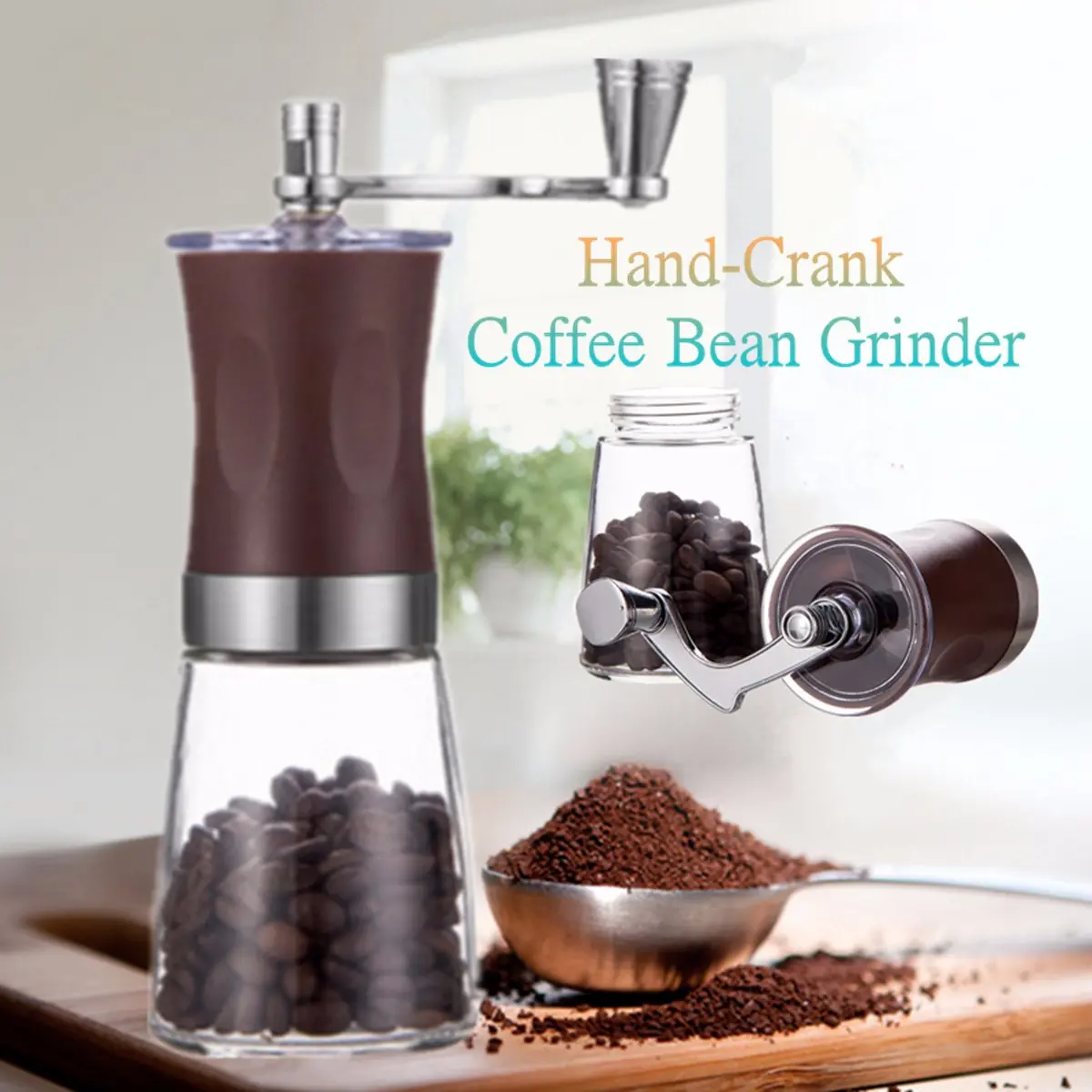 Mini Portable Hand Crank Coffee Bean Spice Mill Grinder Mill Kitchen Tool