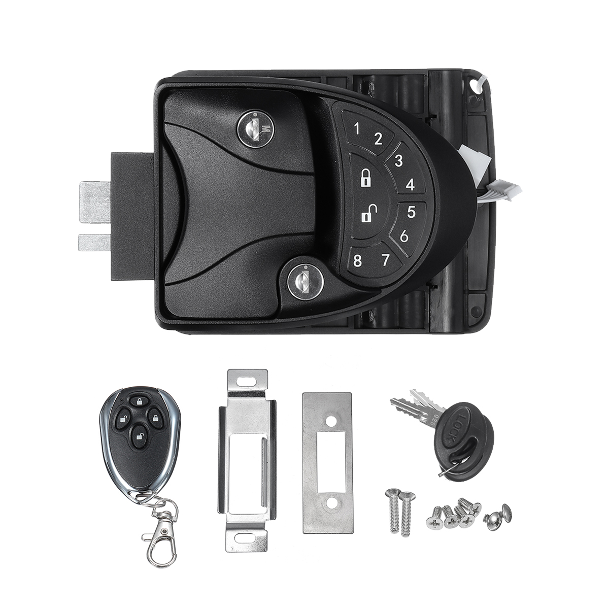 Keyless Keypad Entry Door RV Lock Handle Knob Deadbolt RV Camper Trailer Black