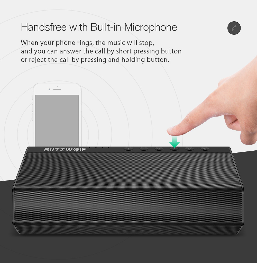 BlitzWolf® BW-AS2 40W 5200mAh Çift Sürücü Kablosuz bluetooth Hoparlör 30W Yukarı Bas Güçlendirilmiş Eller-Serbest Aux Girişi Hoparlör BlitzWolf® BW-AS2 40W 5200mAh Çift Sürücü Kablosuz bluetooth Hoparlör 30W Yukarı Bas Güçlendirilmiş Eller-Serbest Aux Girişi Hoparlör
