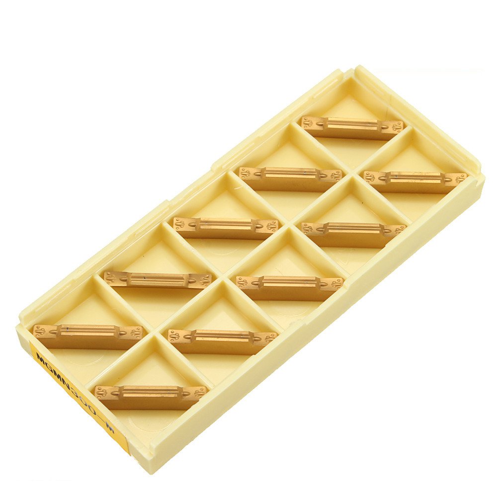 10pcs MGMN300-M Carbide Inserts 3mm Width for MGEHR/MGIVR Grooving Cut-Off Tool