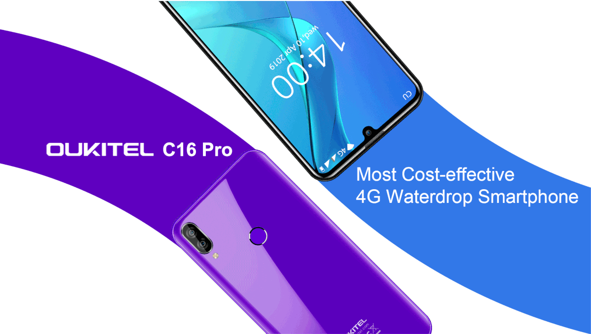 OUKITEL C16 Pro,Face ID,Waterdrop Screen,Android 9.0,4G Smartphone