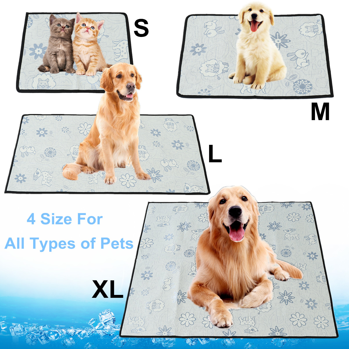 1pcs Pet Cooling Mat Dog Chill Bed Indoor Summer Heat Relief