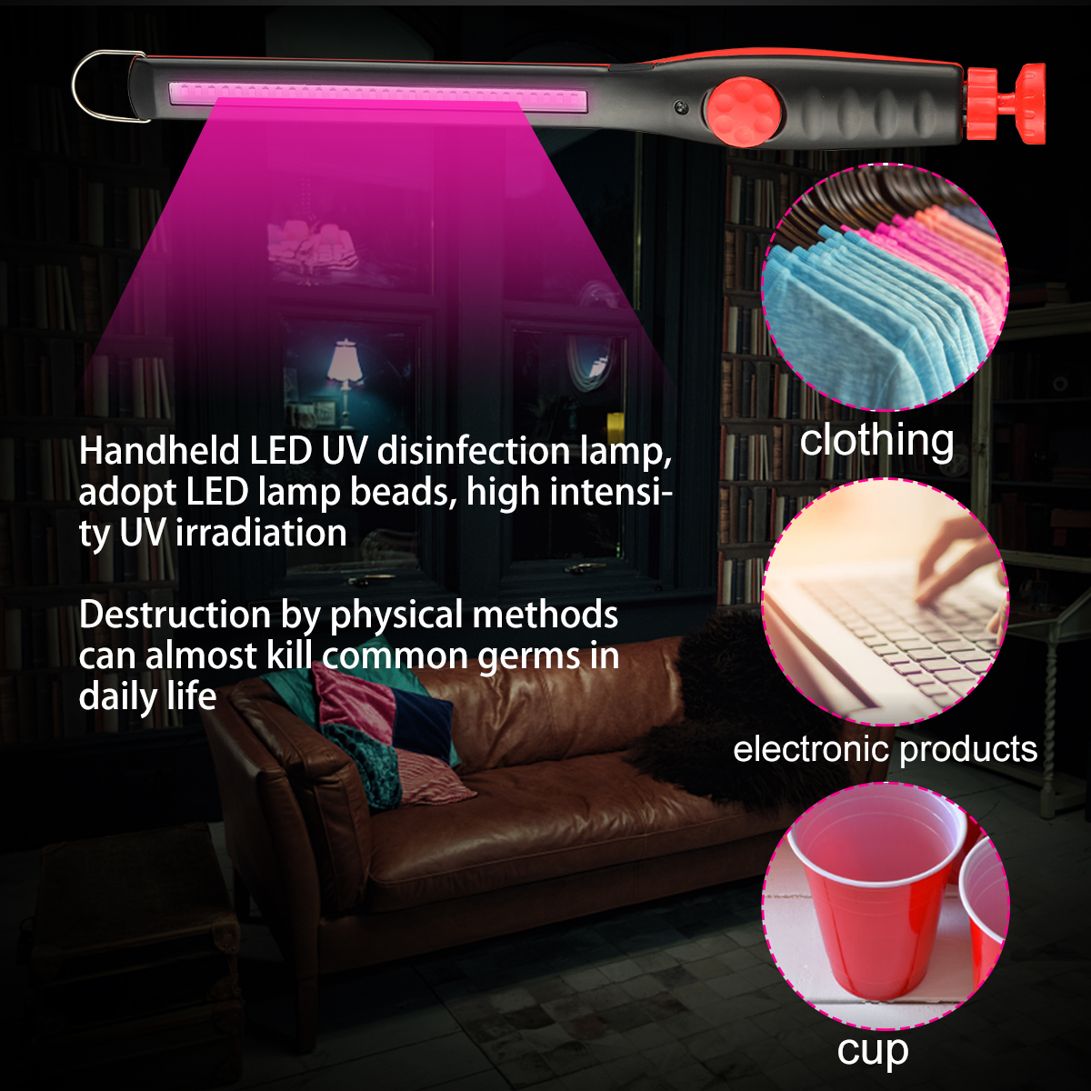 Portable LED stérilisateur ultraviolet lampe de stérilisation de bureau UV désinfection lampe germicide moustique tuant l'artefact pour voyage hôtel voiture de bureau à domicile