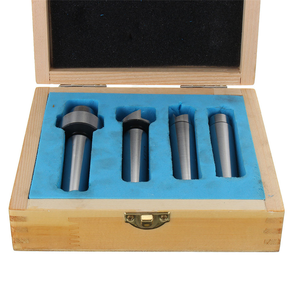 4pcs MT2 Wood Lathe Live Center Set MT2 Arbor For Wood Turning Tool With Wooden Case