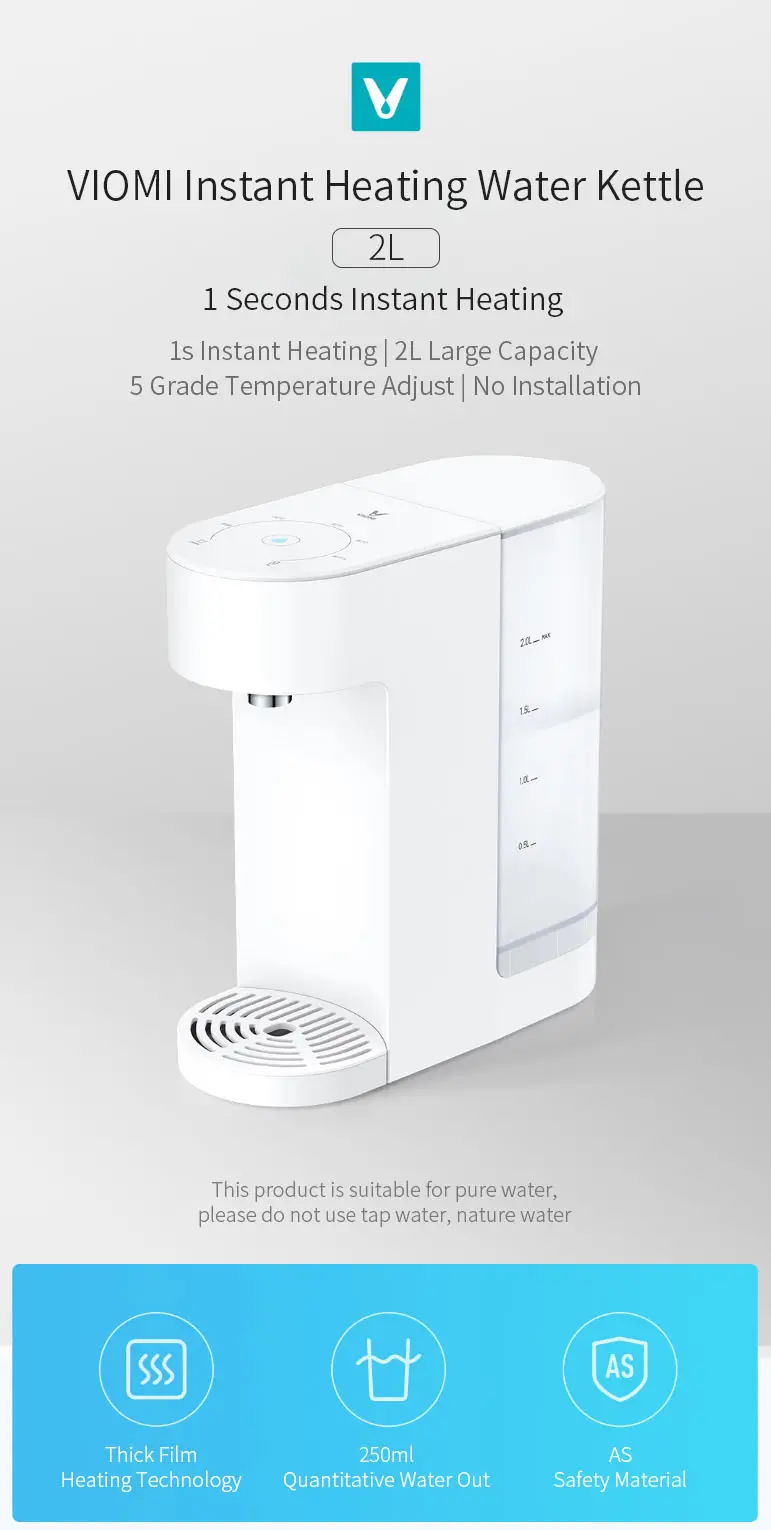 VIOMI MY-2 Fast Heating Water Kettle 2050W/2L Instant Heating Water Dispenser From Xiaomi Youpin
