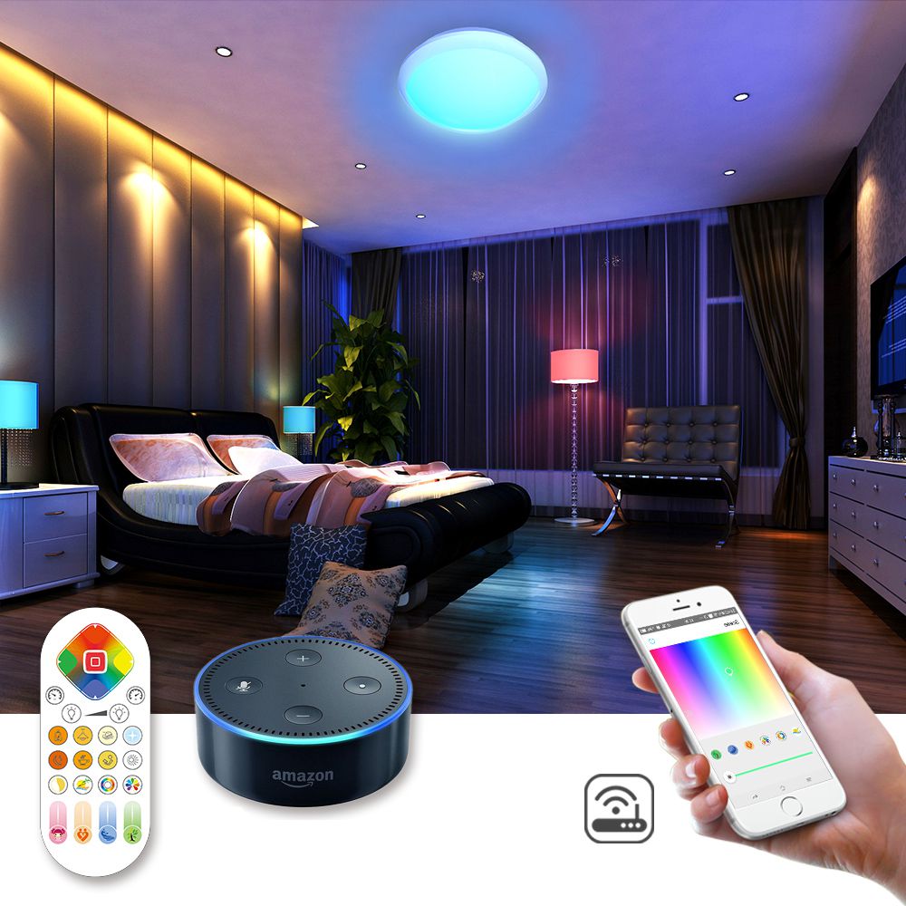 Arilux 30w Rgbcct Wifi Smart Led Deckenleuchte Fernbedienung Und App Voice Control Kronleuchter Für Alexa