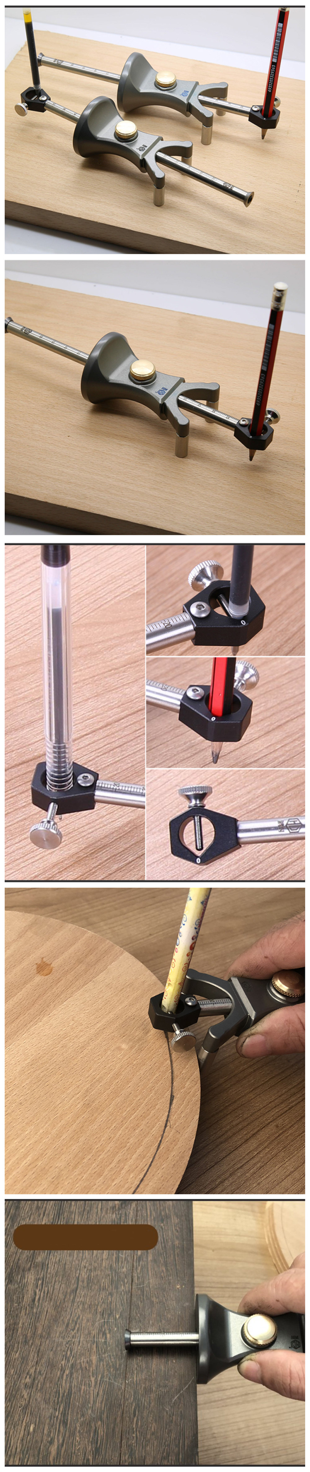 Drillpro Woodworking Linear Arc Scriber Tool DIY Scribe Tool Draw Circle Woodworking Tool