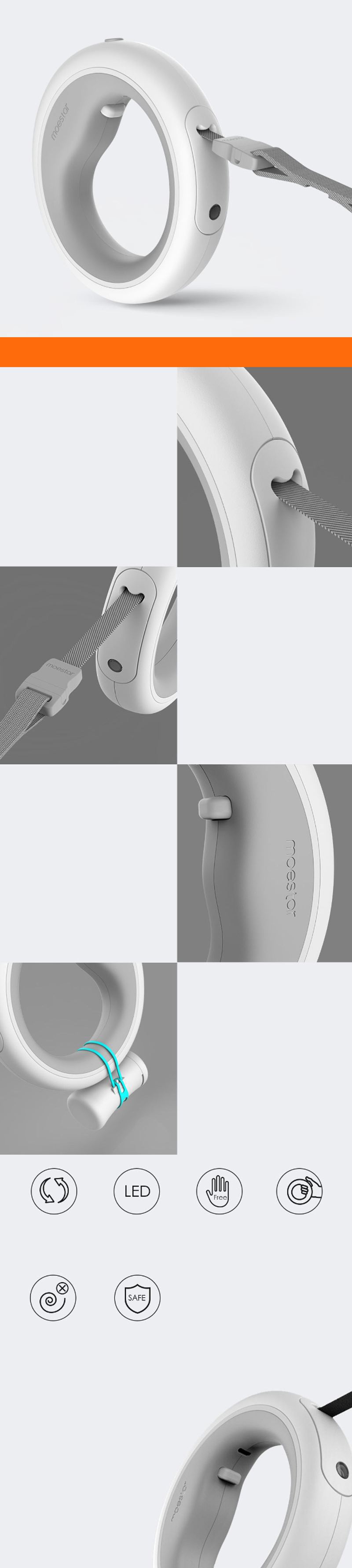 Xiaomi Moestar Led Fenerli Geri Cekilebilir 2 6 M Kopek Tasmasi