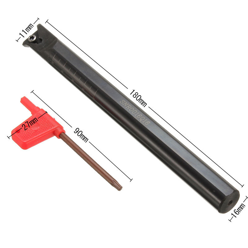 SNR0016Q16 16x180mm Internal Lathe Threading Boring Turning Tool Holder with Wrench